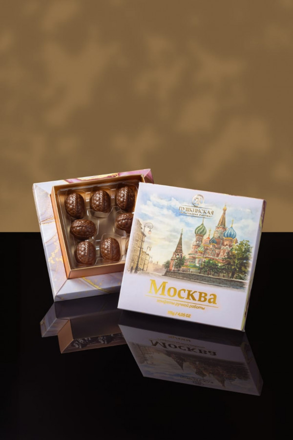 №1 Пушкинская фабрика Конфеты Фундук-Малина (Москва), 115г(розовая коробка) в Армавире