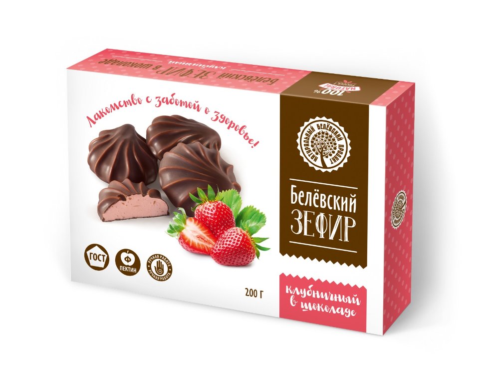   Зефир Белев 200г в шоколаде КЛУБНИЧНЫЙ      в Армавире